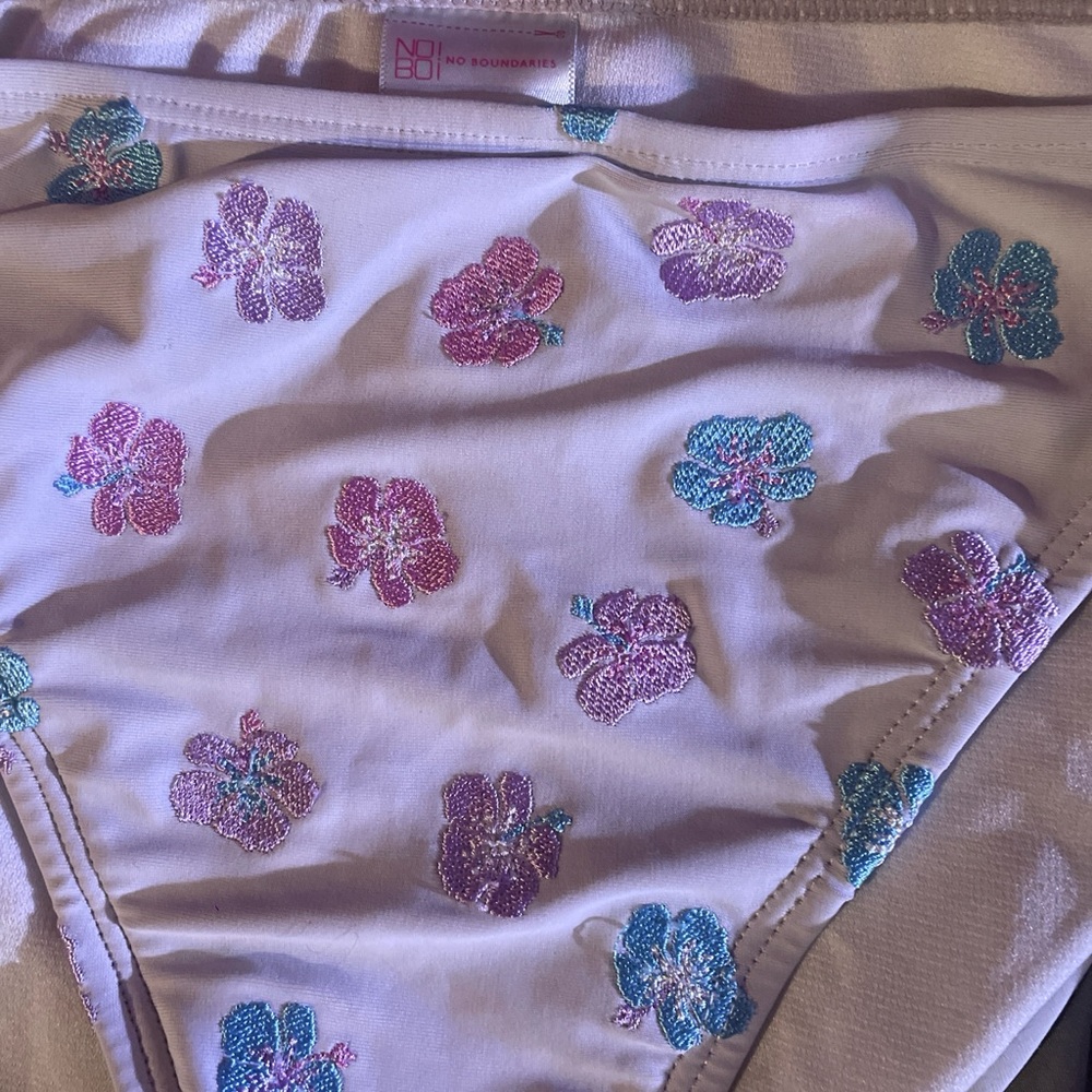 No Boundaries  Floral Bottoms - Lavender and Teal